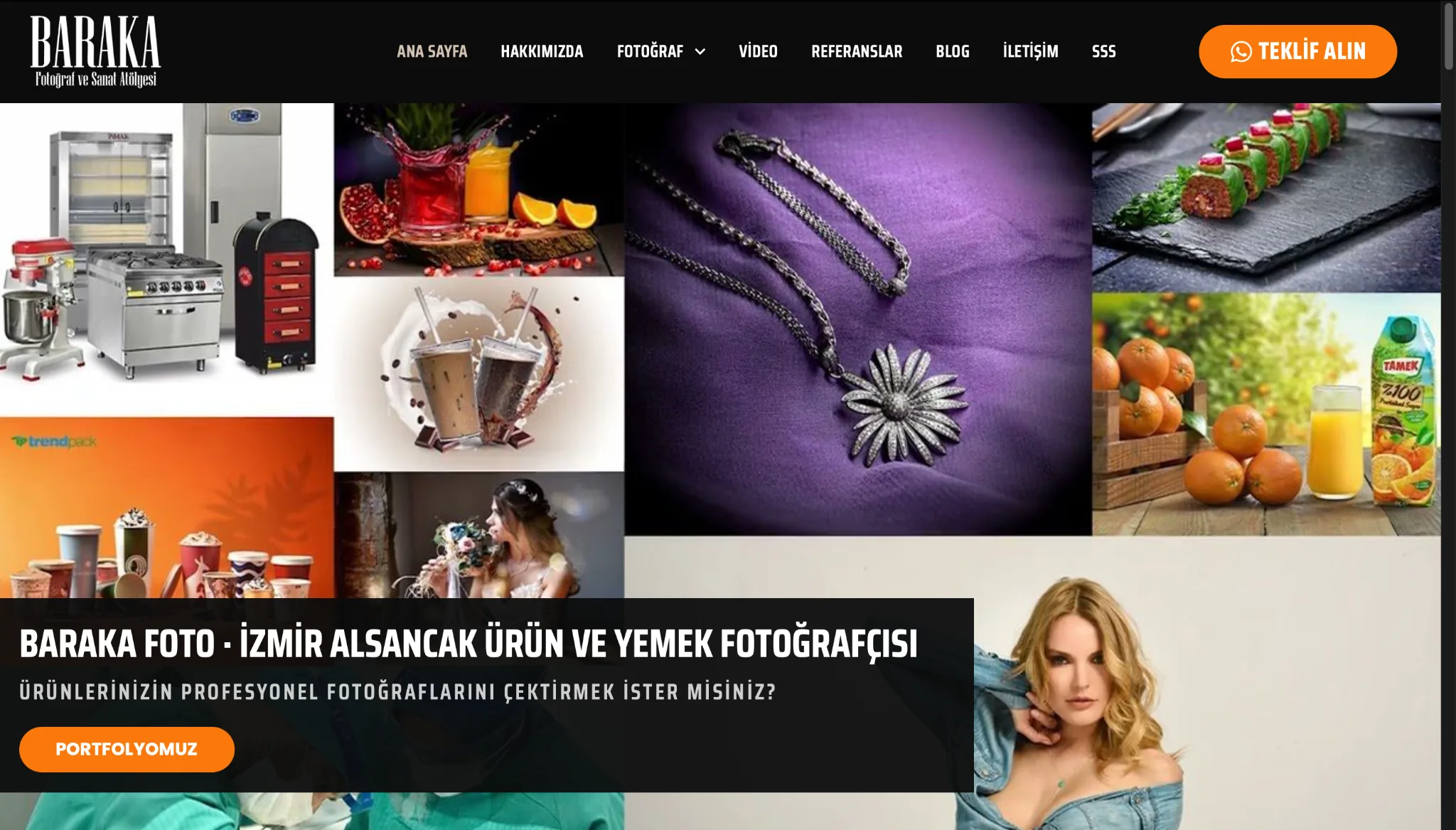 Baraka Fotoğraf ve Sanat Atölyesi ana sayfa ekran görüntüsü